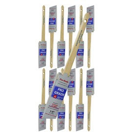 12 Piece 1 inch Angle Sash Paint Brushes Medium Stiff. Great for Professional Painters and homeowners. Wall Paint Brushes for Decks,Fences,Trim,Interior & Exterior