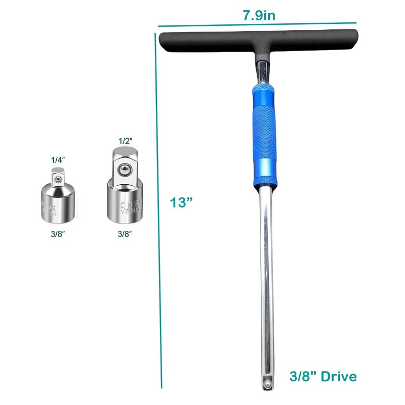 WINTOWIN 3/8" Spinner T-Handle Wrench,3/8-Inch Drive T Handle Socket Driver,13”