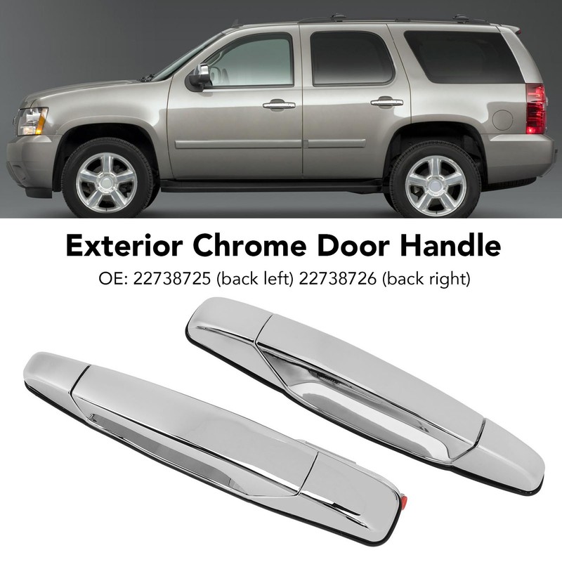 2pcs Exterior Chrome Door Handle ABS Plastic Automotive Outside Door
