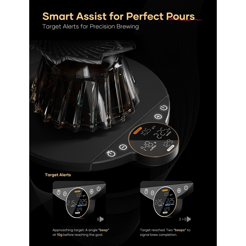 Cocinare Balance Digital Coffee Scale, Precision Control with Three Modes