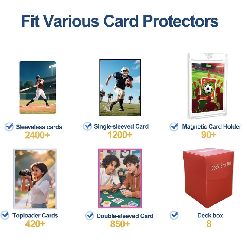 RyshePro Trading Card Storage Box with Magnetic Closure for 2400+