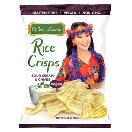 Wai Lana Chips Rice Crisps – Sour Cream and Chives, Gluten-Free, Vegan, Non-GMO, 2.65 oz (Count of 12)
