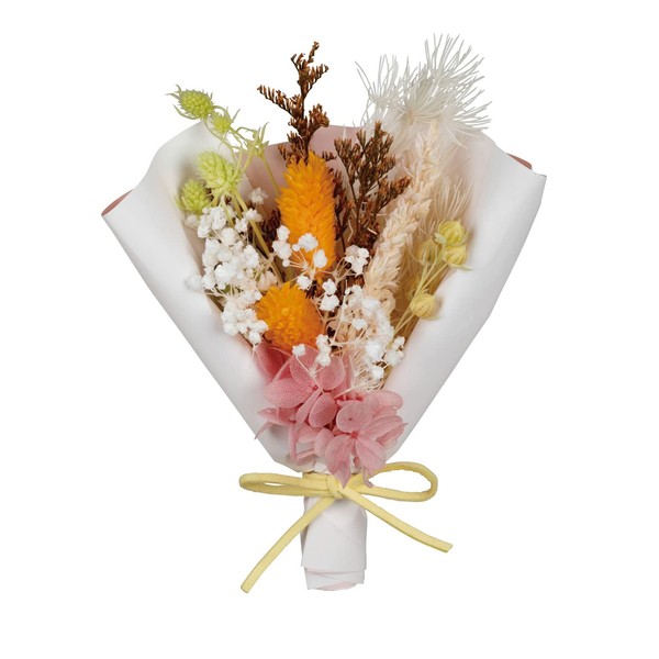 asca SOMU YUIHANA Preserved Dried Flower Bouquet Gift SU00185 (M(5.5 inches), Yellowcobi