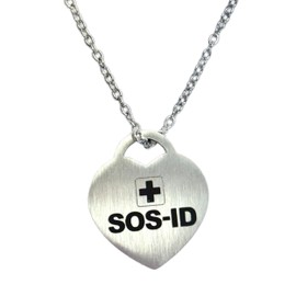 SOS-ID Kette Heart silber mit QR-Code – Notfall Anhänger in Herzform – Medizinischer Notfallpass als eleganter Schmuck – sofort abrufbare Gesundheitsdaten – sicher und stilvoll