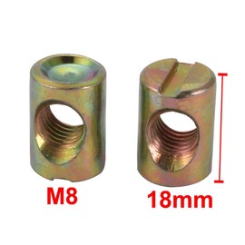 TOP-VIGOR 10Pcs Symmetric Furniture Barrel Nut, M5x10mm Durable Slotted Drive Dowels Bolts Nuts, Symmetric Dowels Nut Fasteners for Furniture Bed Cot Chairs Crib and Multi Purpose Use