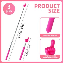 3 Pcs Extendable Hand Pointer Finger Pointer Stick,Mini Retractable Pointer Sticks,Talking Stick,Small Hands,Extendable Pointer Finger,Supplies Classroom(Orange+Green+Pink)