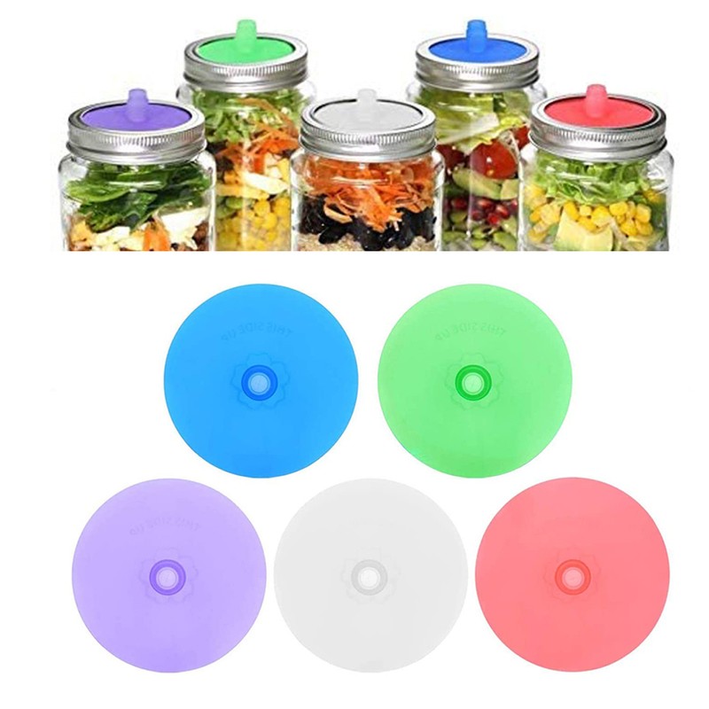 5Pcs Silicone Fermenting Lids for Wide Mouth Jar Food Grade