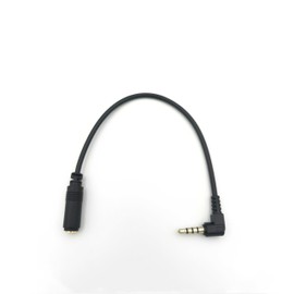 Qczhiwen 90 Degree 1/8 inch 3.5mm TRRS Male Jack to 90 Degree 3.5mm TRRS Female Jack Extender Adapter Aux Cord (Microphone Compatible) for Headphones, Phones, iPads, Car Stereos