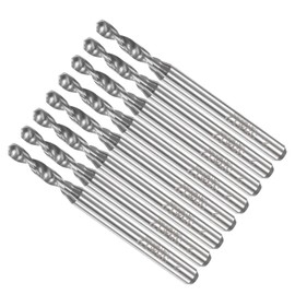 CoCud PCB Drill Bit 2.35 mm Diameter 1/8 Inch Shank Solid Tungsten Carbide Precision Bore (Application: for Pressure Circuit Board CNC Engraving) Pack of 8