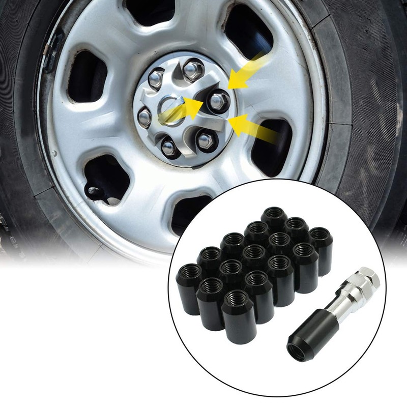 sourcing map 16 Pcs Locking Hex Closed End Lugnut Wheel