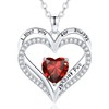CDE Womens Sterling Silver Heart Pendant Necklace with Cubic Zirconia