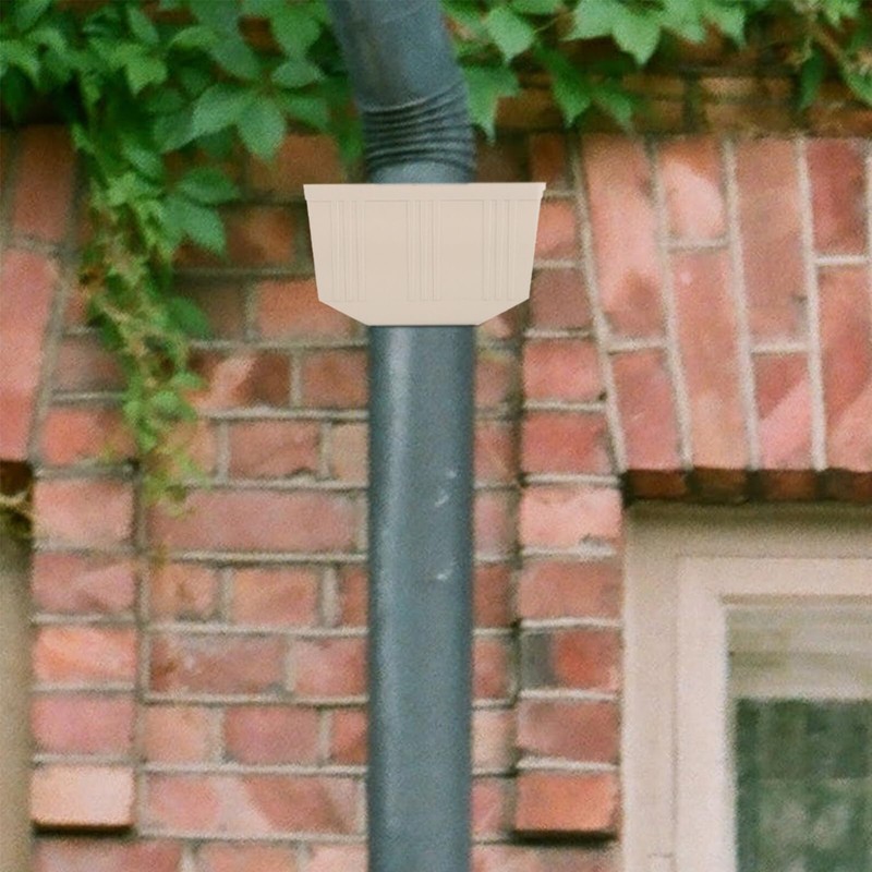 HOMSFOU Square PVC Downspout Adapter 9.25X6.29X5.31 Inches Rain Gutter Collector