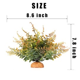 WOLEDOE Fake Fall Colors Boston Fern, Reptile Plants for Terrarium, Amphibian Tank Accessories Habitat Decor fit Crested Gecko Leopard Lizard Chameleon Ball Python Snake Frog