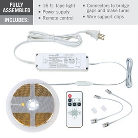 Armacost Lighting RibbonFlex Home Continuous (COB) LED Tape Light Kit with Remote - 16ft. (5M),Continuous (Cob) 3000k White