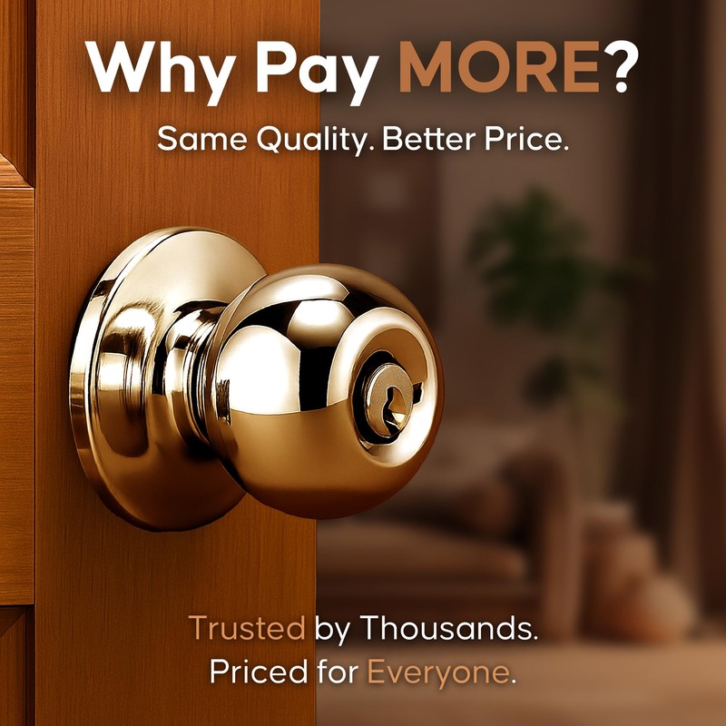 Copper Creek Entry Door Knob – Keyed Entry Handle with