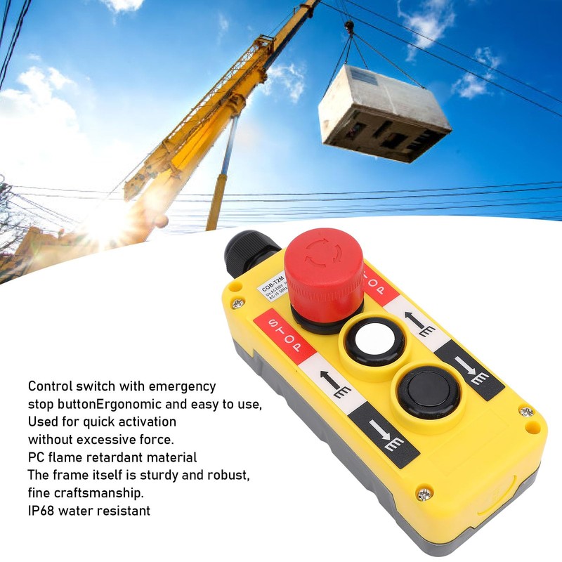 Electric Hoist Crane Push Button Switches PC Flame Retardant Emergency