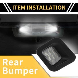 X AUTOHAUX 2 Pcs LED License Plate Light Tag Lamp Assembly for Dodge for Ram 1500 2500 3500 2003-2018 No.55078095AB White 6500K Clear Lens