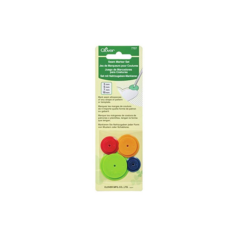 Clover 7707 Seam Admission Marker, Plastic, Colourful, One Size