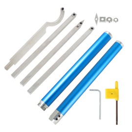 findmall Carbide Woodturning Lathe Tool Set Including Rougher, Finisher, Detailer, Swan Neck Hollower, Detachable Alloy Handle and 4 Extra Replacement Inserts for Small and Mid Size Turning Projects