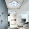 FRIXCHUR Crystal Ceiling Light Square Chandelier Modern LED Flush Mount