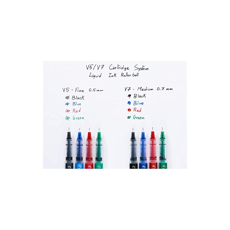 Pilot V7 Hi-Tecpoint Refillable Pen - Black (Pack of 10)