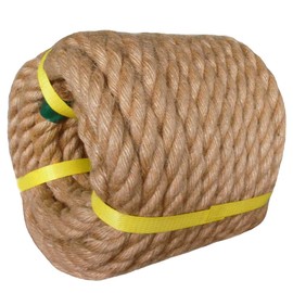 Twisted Manila Rope Jute Rope (3/4 in x 50 ft) Natural Thick Hemp Rope for Crafts, Railings, Hammock, Decorating