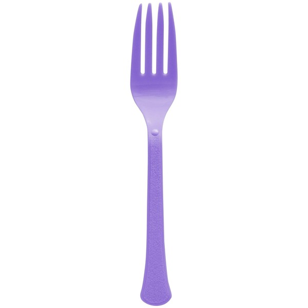 Amscan 8010.106 Party Supplies Premium Heavy Weight Plastic Forks, New Purple, 9.7 x 10.3, 48ct