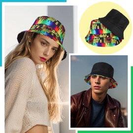 MILAKOO 80s Bucket Hat for Men Women Funny Retro Party Hat Vintage Print Fisherman Hat Unisex Reversible Portable Hat for Disco Hip Hop Outdoor, A3: Retro 80s