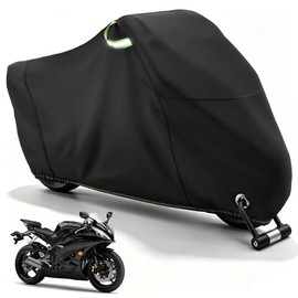 Homoto Premium Motorrad Abdeckplane 420D Oxford - Wasserdicht, Extrem Reißfest & UV-Beständig, Outdoor & Indoor Allwetterschutz für alle Gängigen Motorräder, 225 x 95 x 125 cm
