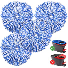 RinseClean - Juego de 4 recambios de repuesto para fregona giratoria compatibles con el sistema doble RinseClean, fregona de microfibra de fcil...    