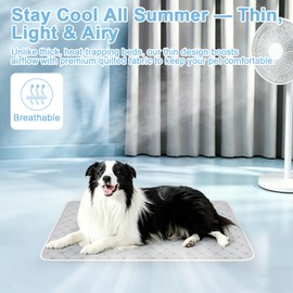 Cooling Mat for Dogs, Q-Max>0.5 Thin Breathable Dog Cooling Mat Blanket for Dogs, Anti-Slip Bottom Washable Pet Cooling Mat, Cool Relief & Portable for Travel Cooling Dog Bed,36x24, Grey