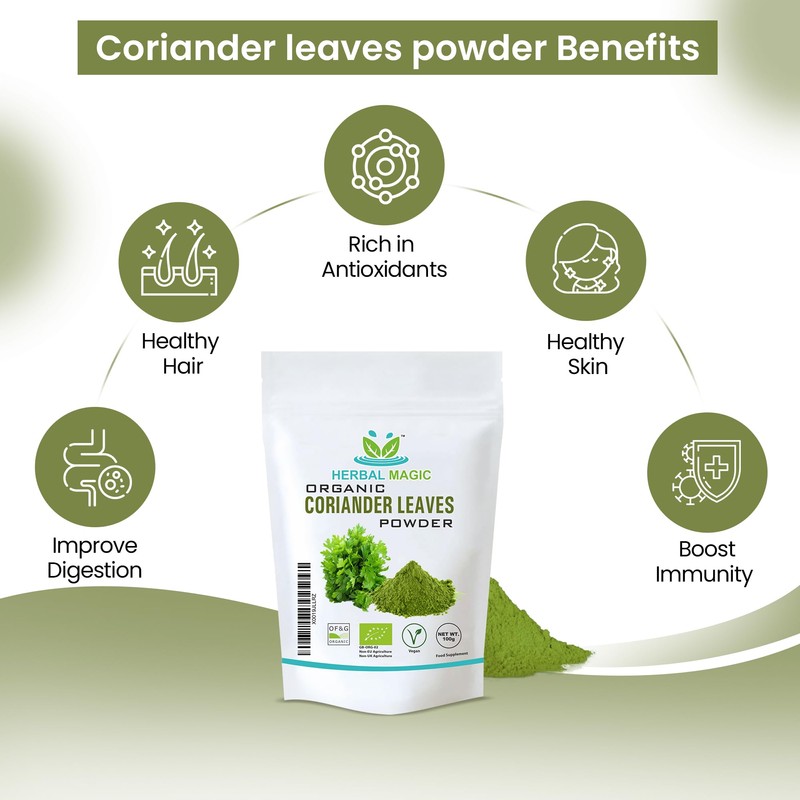 Herbal Magic's Organic Coriander Leaf Powder -Known as Kitchen King
