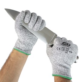 GTprotect PREMIUM Zertifizierte, Schnittfeste Handschuhe - Schnittschutzhandschuhe für Kinder, Damen und Herren jeden Alters - Schutzhandschuhe geeignet fürs Kochen, Handschuhe Level 5 Schutz - S-XL
