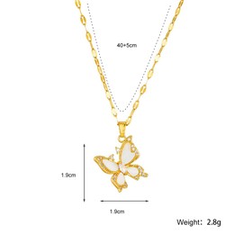 GIGB PBDK 14K Gold Butterfly Statement Necklace for Women,Delicate Chunky Rhinestone Butterfly Pendant Choker,Minimalist Butterfly Insect Necklace Charm Jewelry (Gold)
