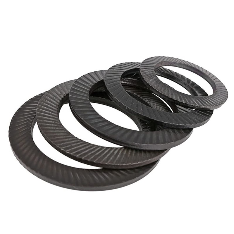 CONPHERON Locking Washers Black Non-Slip Locking Washer Carbon Steel Serrated