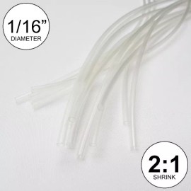 Salipt 1/16" ID Clear Heat Shrink Tube 2:1 ratio wrap (14x9"= 10 ft) inch/feet/to 1.5mm