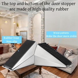 3 Inch Door Stoppers for Bottom of Door,Strongest Large Door Stopper,Heavy Duty Door Stop Wedge Tall Door Stoppers High Adjustable Spring Loaded Door Stop (1Pc Silver)