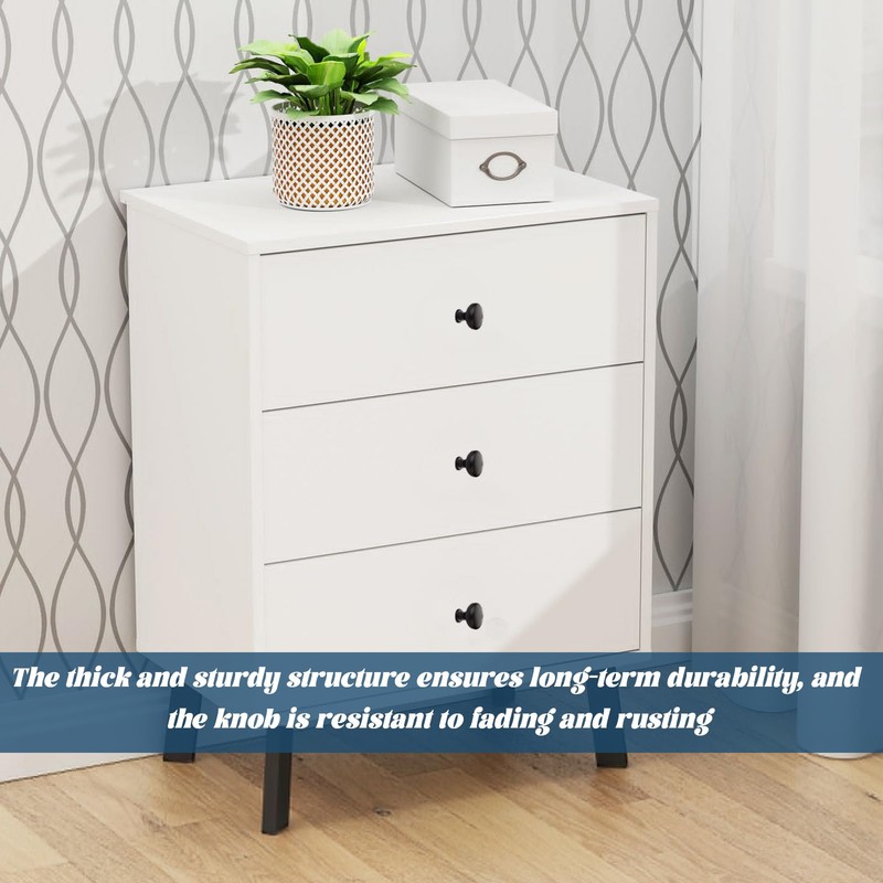 hioseyre 4-Pack Round Black Drawer Knobs - Aluminum Alloy Cupboard