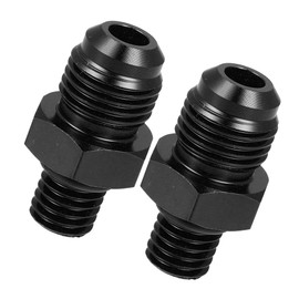 Motoforti Universal Flare Coupler Fitting Adapter, Lare Coupler Fitting Adaptor, 6AN Male to M10 x 1.5mm, Durable, Aluminum Alloy, Black, 2pcs