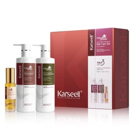 Karseell Colágeno Set para el cuidado del cabello, Champú y acondicionador de aceite capilar Tratamiento capilar para cabellos secos y dañados Todo tipo de cabellos 2 x 16.9fl.oz + 1.69fl.oz