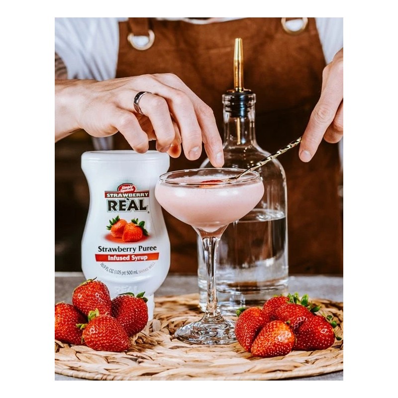 Reàl Infused Exotics Strawberry Reàl, Strawberry Puree Infused Syrup, 16.9