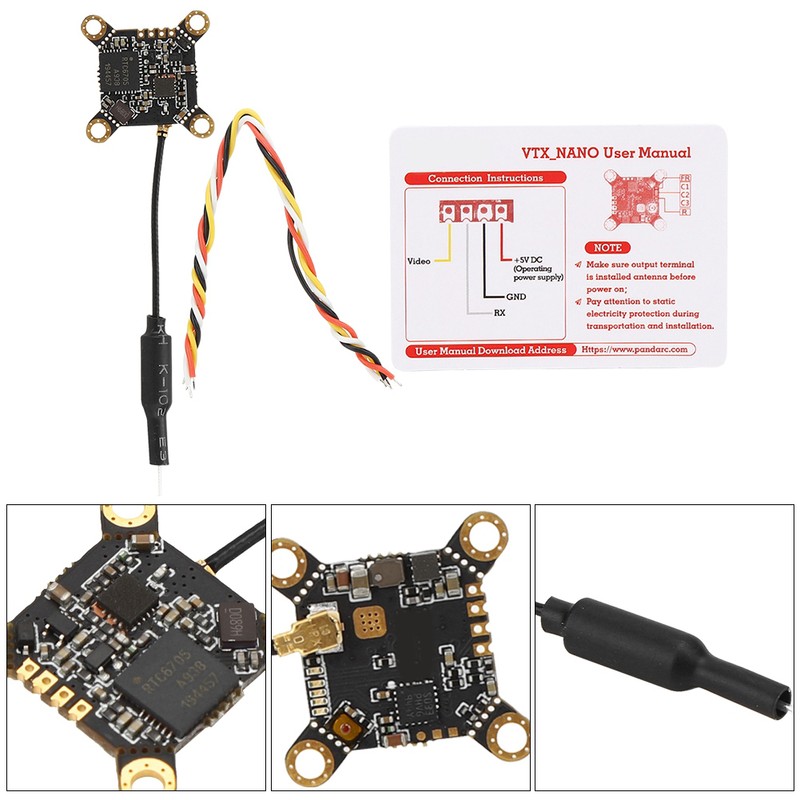 VT5804 Nano Video Transmitter 5.8G 40CH 0mW~400mW OSD Adjustable FPV
