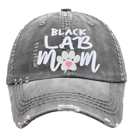 Women's Black Lab Mom Dog Hat, Baseball or High Ponytail, Embroidered, Black Labrador Retriever, Black Lab Gift