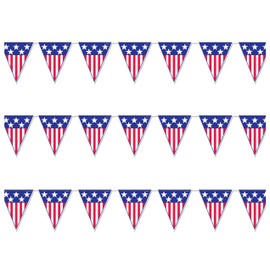 Beistle S50530AZ3 Spirit of America Pennant Banner 3 Piece, Red/White/Blue