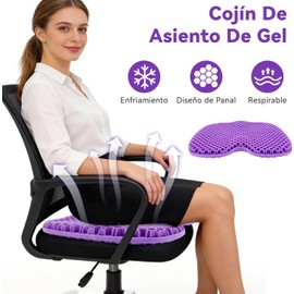Cojin de Gel ,Cojin Gel Silicon para Asiento,Cojins de Gel Ergonomico para Asiento Auto Silla Grande , Almohadilla Ortopé Dica para Apoyo En Silla de Escritorio de Oficina, Coche, Sillas de Ruedas