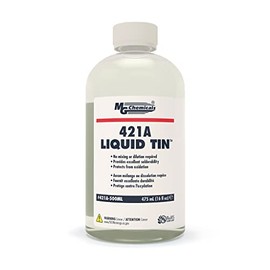 MG Chemicals 421A Liquid Tin, Tin Plating Solution, 500mL Bottle, Clear Yellow