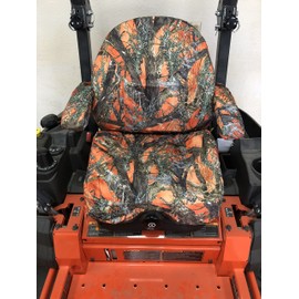 Durafit Seat Covers, Custom Fit Kubota Seat Cover for 2019 and Newer for KUBOTA Zero Turn Mowers ZD1011 Series in Orange Camo Waterproof Endura Fabric
