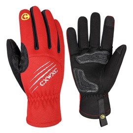 CXWXC Cycling Gloves Men's Windproof Touchscreen Cycling Gloves Waterproof Winter Women Thermal Fleece Road Bike Non-Slip Port Gloves for Running, Hiking, Driving