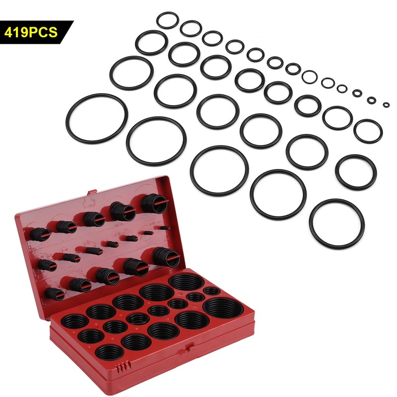 419pcs O Ring Assortment Set Seal Gasket Universal Rubber O
