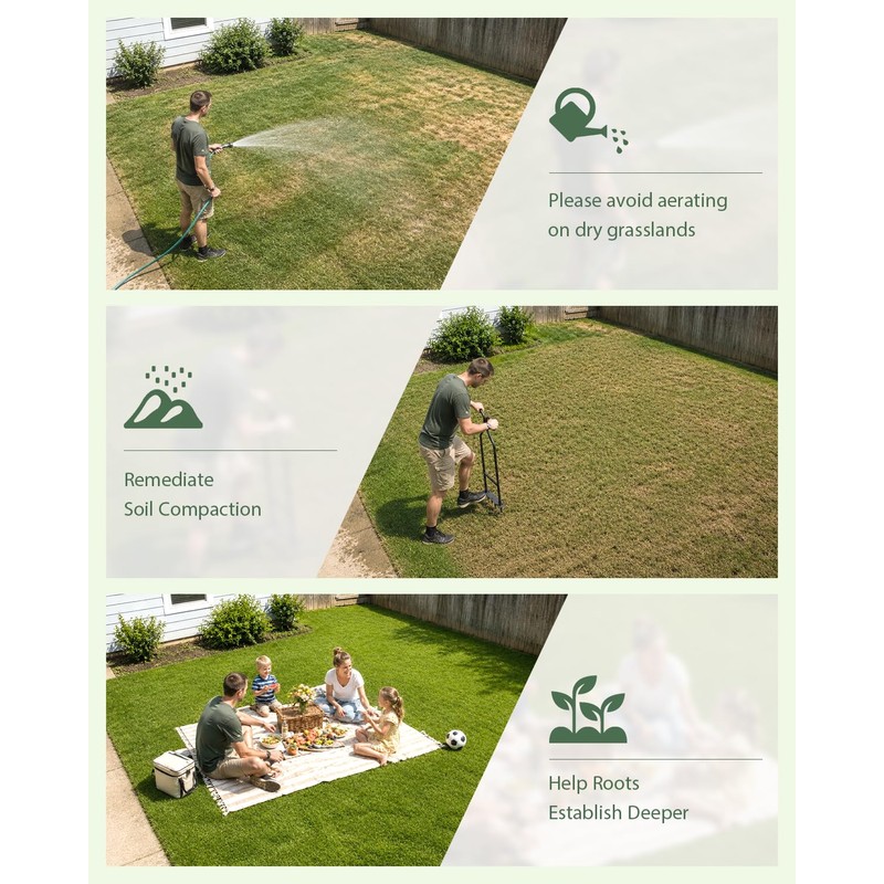 Roetelo Manual Lawn Aerator Tool, Heavy Duty Core Aerator with